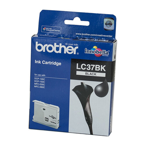 Brother LC-37BK Black Ink Cartridge - DCP-135C/150C, MFC-260C/ 260C SE- up to 350 pages - Main Image