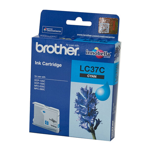 Brother LC-37C Cyan Ink Cartridge- to suit DCP-135C/150C, MFC-260C/ 260C SE- up to 300 pages - Main Image