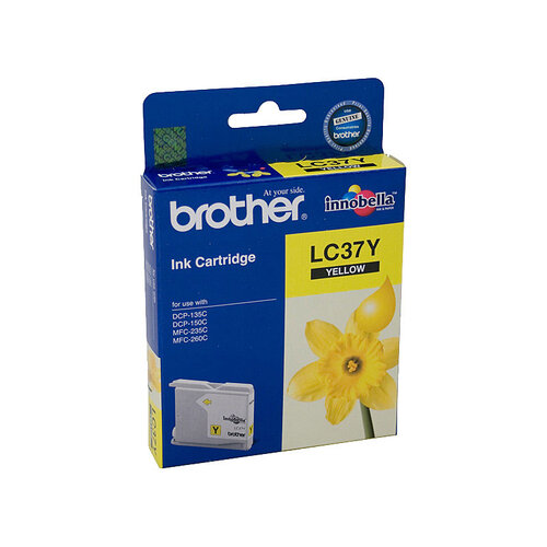 Brother LC-37Y Yellow Ink Cartridge - to suit DCP-135C/150C, MFC-260C/ 260C SE- up to 300 pages - Main Image
