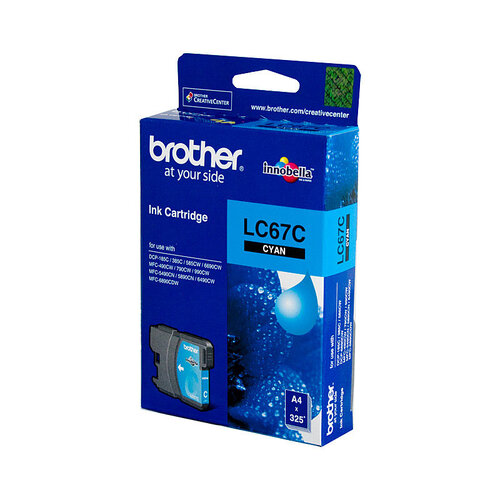 Brother LC-67C Cyan Ink Cartridge - to suit DCP-385C/395CN/585CW/6690CW/J715W, MFC-490CW/5490CN/5890CN/6490CW/6890CDW/790CW/795CW/990CW- up to 325 pag - Main Image