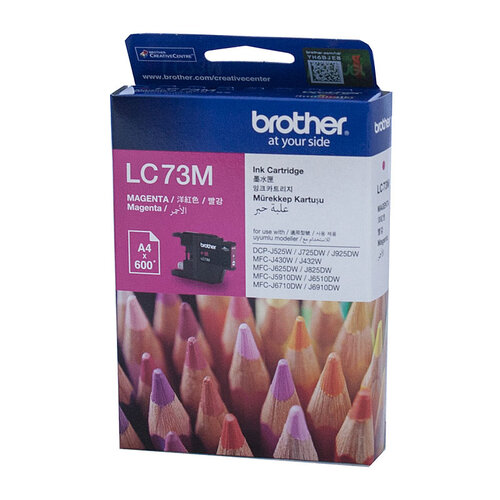 BROTHER LC-73M Magenta High Yield Ink Cartridge - DCP-J525W/J725DW/J925DW, MFC-J6510DW/J6710DW/J6910DW/J5910DW/J430W/J432W/J625DW/J825DW - 600 pages - Main Image