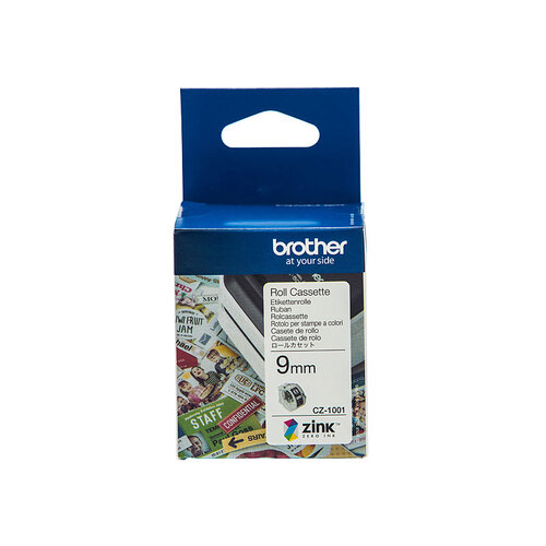 Brother CZ-1001 Full Colour continuous label roll, 9mm wide to Suit VC-500W - Main Image