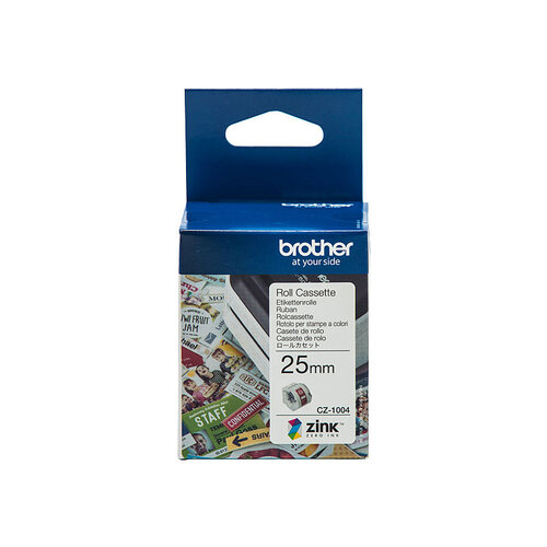 BROTHER CZ1004 Tape Cassette Full Colour continuous label roll, 25mm wide to Suit VC-500W - Main Image