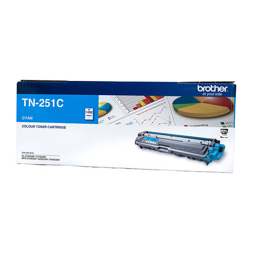 Brother TN-251C Colour Laser Toner - Cyan, HL-3150CDN/3170CDW/MFC-9140CDN/9330CDW/9335CDW/9340CDW /DCP-9015CDW1,400 Pages - Main Image