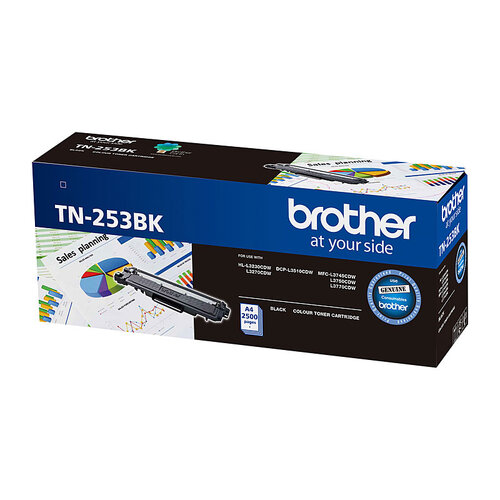 Brother TN-253BK Black Toner Cartridge to Suit - HL-3230CDW/3270CDW/DCP-L3015CDW/MFC-L3745CDW/L3750CDW/L3770CDW 2,500 Pages - Main Image