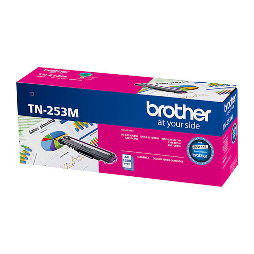 Brother TN-253M Magenta Toner Cartridge to Suit - HL-3230CDW/3270CDW/DCP-L3015CDW/MFC-L3745CDW/L3750CDW/L3770CDW 1,300 Pages - Main Image