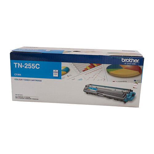 Brother TN-255C Colour Laser Toner - Cyan High Yield Cartridge - HL-3150CDN/3170CDW/MFC-9140CDN/9330CDW/9335CDW/9340CDW /DCP-9015CDW2,200 Pages - Main Image