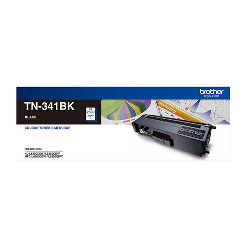 BROTHER TN-341BK Colour Laser-Standard Yield Black Toner to suit HL-L8250CDN/8350CDW MFC-L8600CDW/L8850CDW - 2500 Pages - Main Image