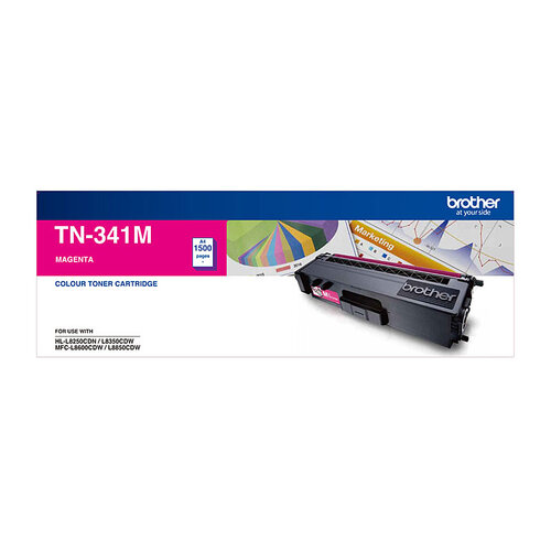 Brother TN-341M Colour Laser Toner-Standard Magenta, HL-L8250CDN/8350CDW MFC-L8600CDW/L8850CDW - 1500 Pages - Main Image