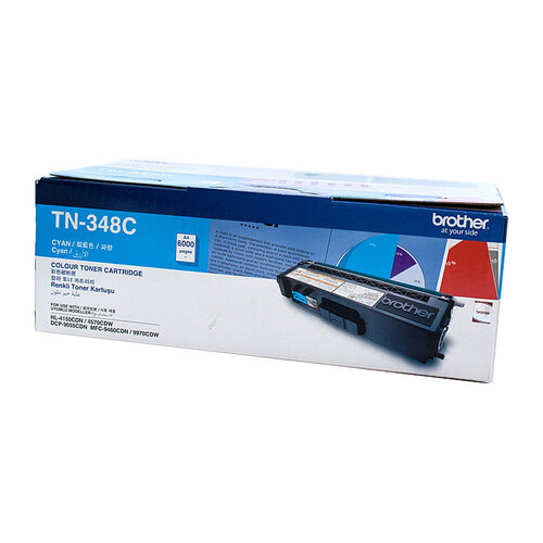 Brother TN-348C Colour Laser Toner - Super High Yield Cyan- HL-4150CDN/4570CDW, DCP-9055CDN, MFC-9460CDN/9970CDW - 6000 pages - Main Image