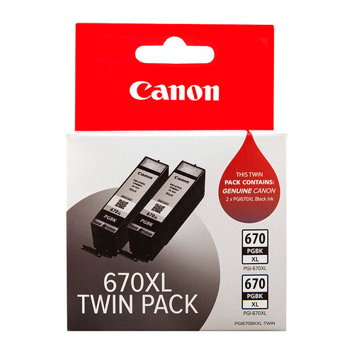 CANON PGI670XL Black Ink Twin Pack of - Main Image
