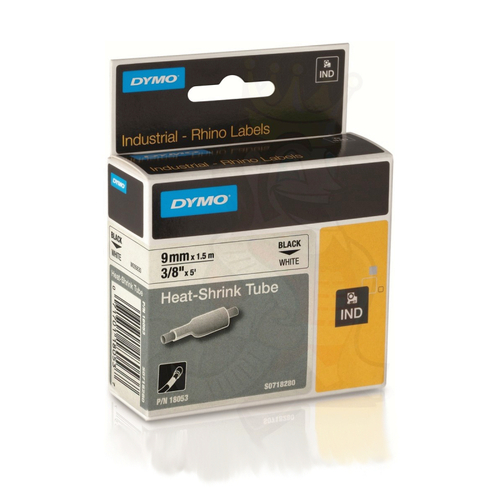 DYMO Rhino Tube Heat Shrink 9mm White - Main Image