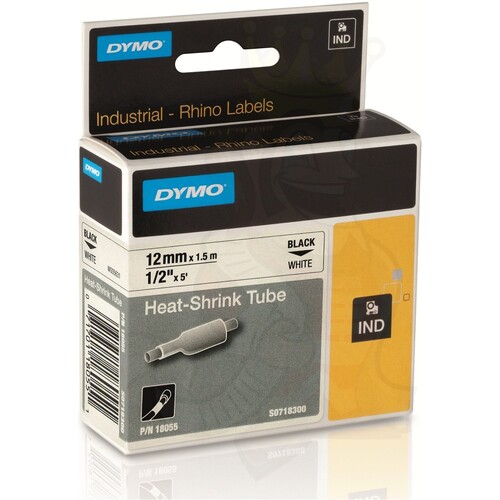 DYMO Rhino Tube Ht Shark 12mm White - Main Image