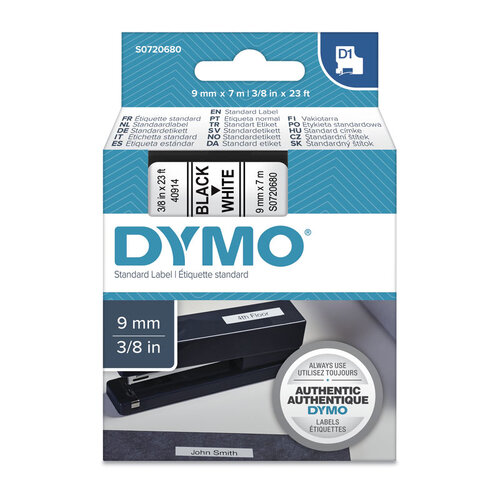DYMO Black on White 9mm x7m Tape - Main Image