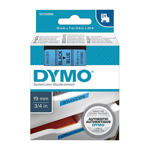 DYMO Black on Blue 19mmx7m Tape - Main Image