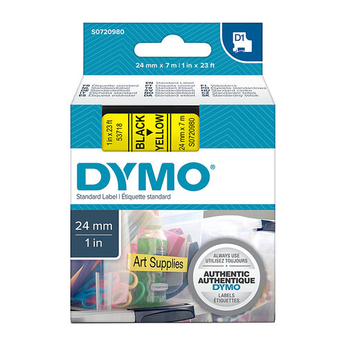 DYMO Black on Yellow 24mmx7m Tape - Main Image