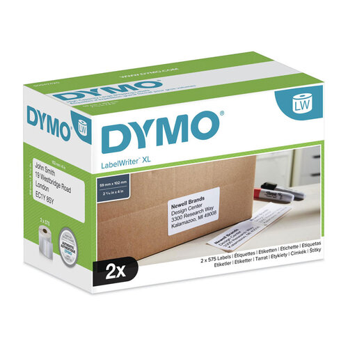 DYMO LW 102mm x 59mm White x2 - Main Image