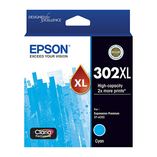 EPSON 302XL Cyan Ink Cartridge - Main Image