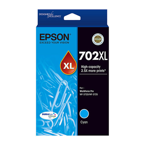 EPSON 702XL Cyan Ink Cartridge - Main Image