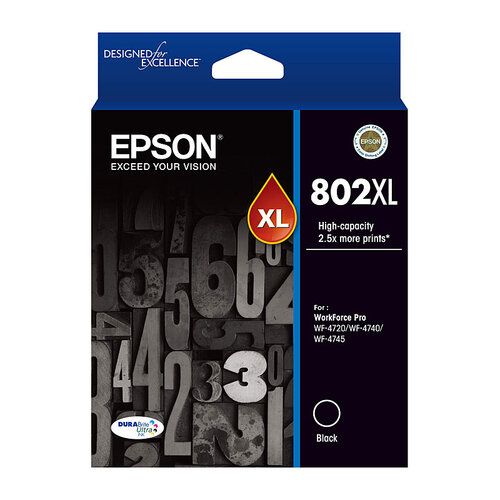 EPSON 802XL Black Ink Cartridge - Main Image