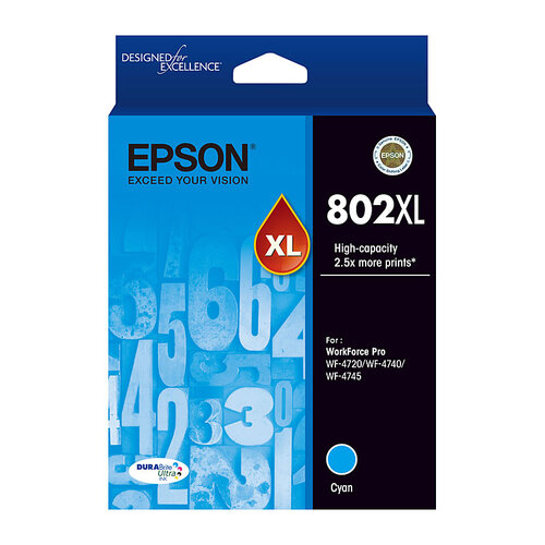 EPSON 802XL Cyan Ink Cartridge - Main Image