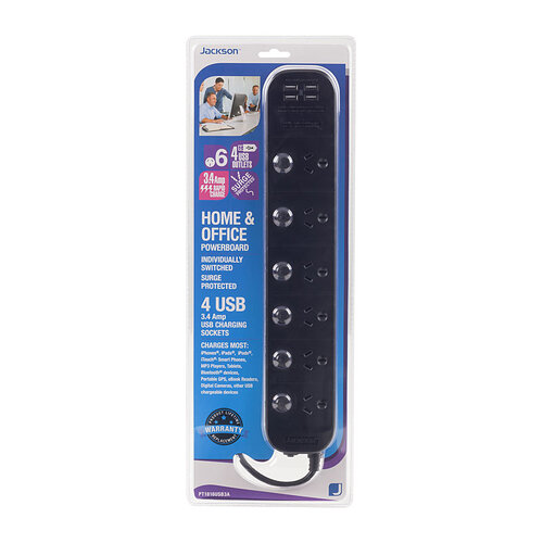 JACKSON 6 Way 4 USB PBoard 1m - Main Image