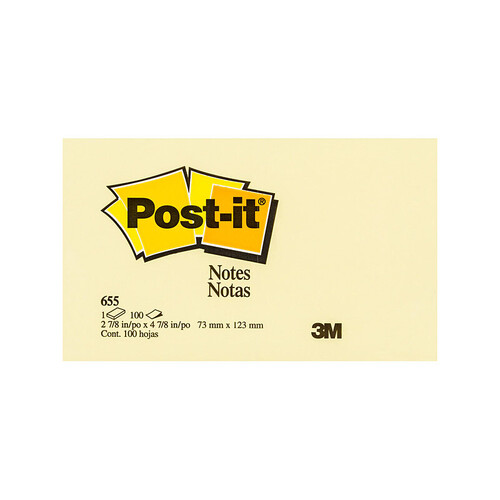 POST-IT Note 655 Yellow 73X123 Box of 12 - Main Image