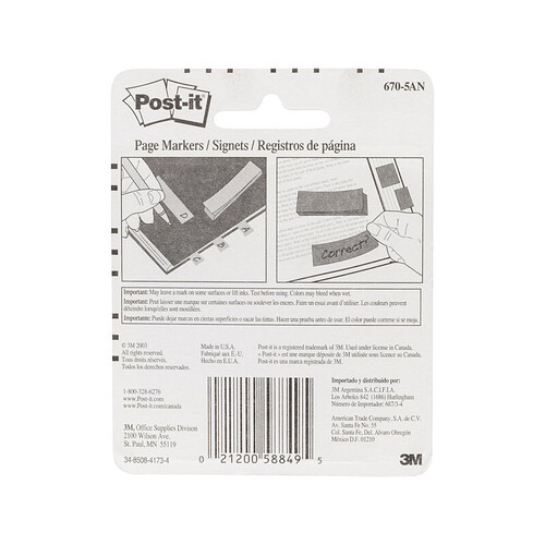 POST-IT Pg Mk 670-5AN Neon Pack of 5 Box of 6 - Main Image