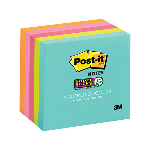POST-IT 654-5SSMIA Miami 75X75 Pack of 5 - Main Image