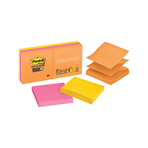 POST-IT Super Sticky Note R330-6SSUC RDJ Popup Pack of 6 - Main Image
