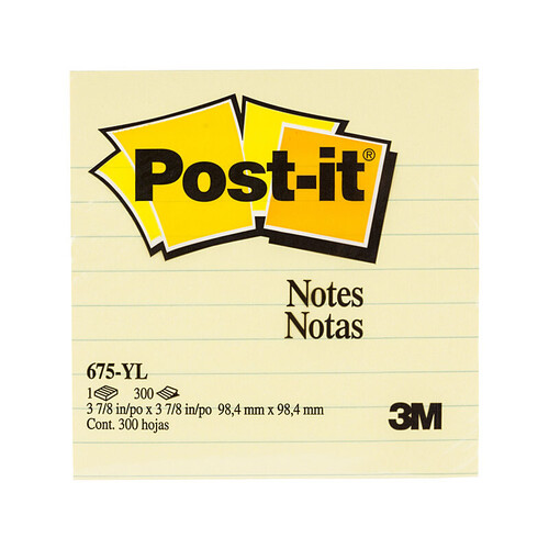 POST-IT Note 675-YL Yellow 98X98 Box of 12 - Main Image