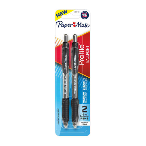 PAPER MATE Profi RT 1.0 Ball Pen Black Pack 2 Box of 6 - Main Image