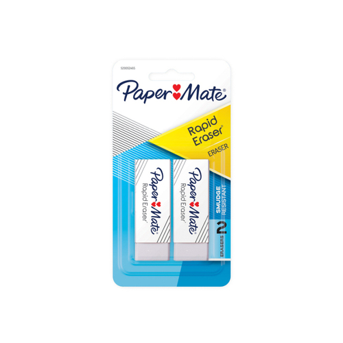 PAPER MATE Rapid Erase Eraser Pack of 2 Box of 12 - Main Image