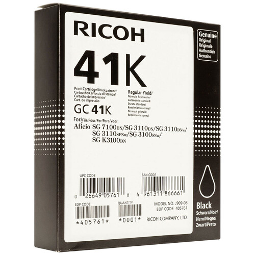 RICOH GC41K Black Cartridge - Main Image
