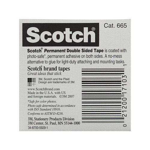 SCOTCH D-S Tape 665 12mm Box of 12 - Main Image