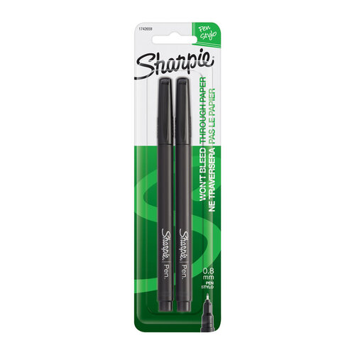 SHARPIE Pen Fine Black Pack 2 Box of 6 - Main Image