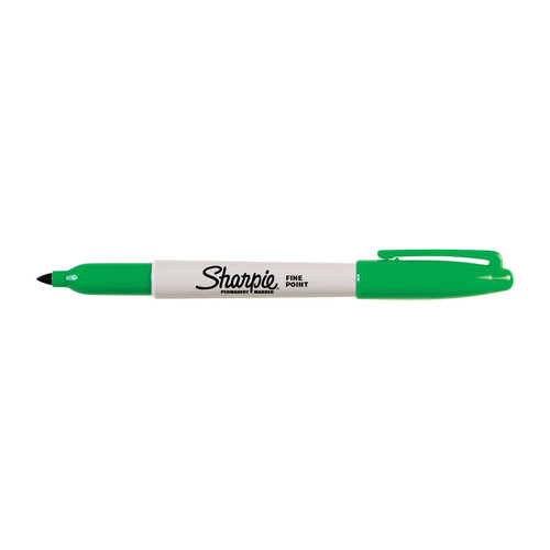 SHARPIE Permanent Marker Fine Point Green UPC Box of 12 - Main Image
