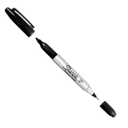 SHARPIE Marker TwinTip Black Box of 6 - Main Image