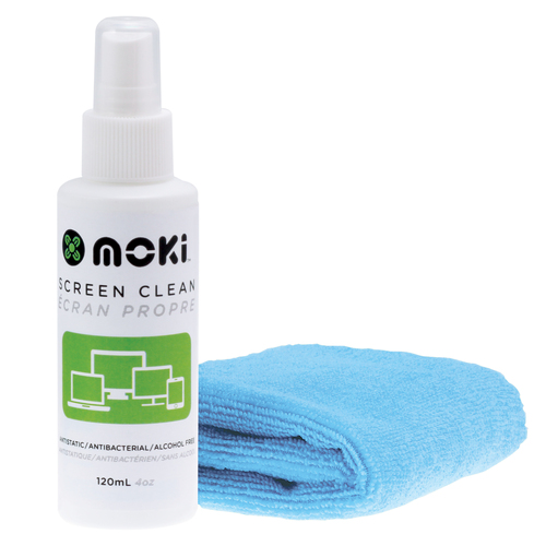 MOKI Screen Clean 120mL Spray with Cloth - Main Image
