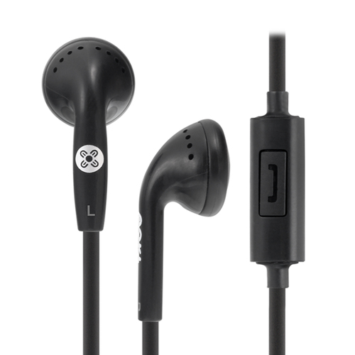 MOKI Stereo Earphones In-line Mic & Control Black - Main Image