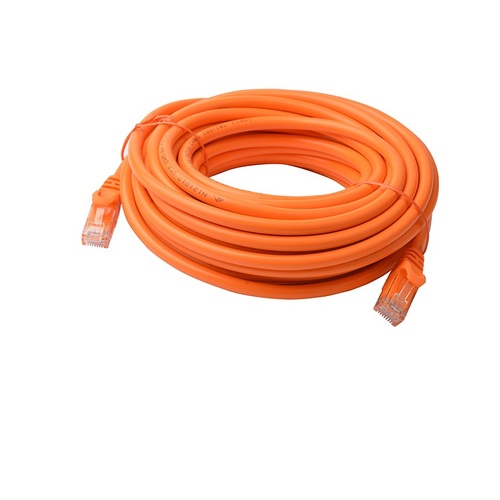 8WARE Cat6a UTP Ethernet Cable 10m Snagless Orange - Main Image