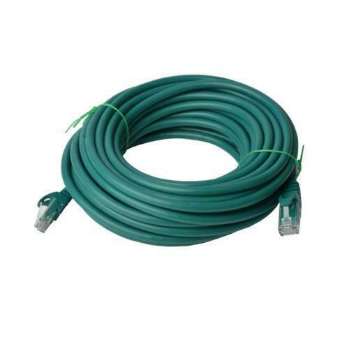 8WARE Cat6a UTP Ethernet Cable 15m Snagless Green - Main Image