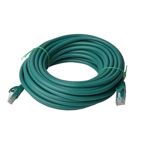 8WARE Cat6a UTP Ethernet Cable 50m Snagless Green - Main Image
