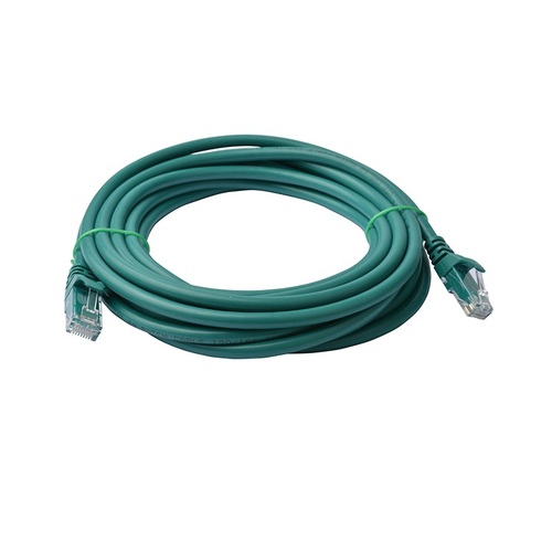 8WARE Cat6a UTP Ethernet Cable 5m Snagless Green - Main Image