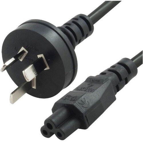 8WARE AU Power Lead Cord Cable 2m - 3-Pin to Cloverleaf Plug ICE 320-C5 Mickey Type Black 240V 7.5A 3 core for Notebook/Laptop AC Adapter UPAT-IECM-1 - Main Image