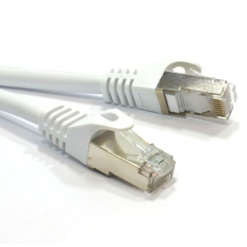 ASTROTEK CAT6A Shielded Cable 1m Grey/White Color 10GbE RJ45 Ethernet Network LAN S/FTP LSZH Cord 26AWG PVC Jacket - Main Image