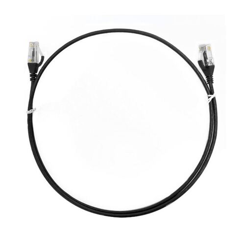 8WARE CAT6 Ultra Thin Slim Cable 2m / 200cm - Black Color Premium RJ45 Ethernet Network LAN UTP Patch Cord 26AWG for Data Only, not PoE - Main Image