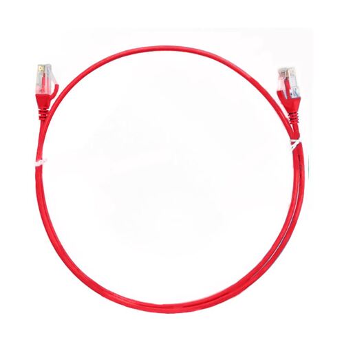 8WARE CAT6 Ultra Thin Slim Cable 3m / 300cm - Red Color Premium RJ45 Ethernet Network LAN UTP Patch Cord 26AWG for Data Only, not PoE - Main Image