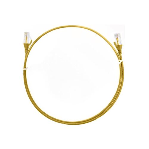 8WARE CAT6 Ultra Thin Slim Cable 0.5m / 50cm - Yellow Color Premium RJ45 Ethernet Network LAN UTP Patch Cord 26AWG for Data Only, not PoE - Main Image