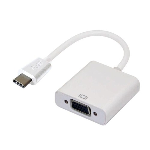 ASTROTEK Thunderbolt USB 3.1 Type C USB-C to VGA Adapter Converter Male to Female for Apple Macbook Chromebook Pixel White - Main Image